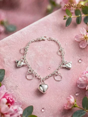 Pulsera Colgantes Corazones